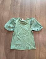 H&M groen topje met broderie mouwen maat S, H&M, Ophalen of Verzenden, Zo goed als nieuw, Korte mouw