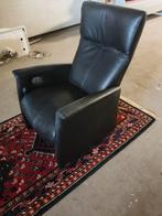 Relax fauteuil Merk Trento leder Christina 9000 zwart, Ophalen of Verzenden, Zo goed als nieuw, 50 tot 75 cm