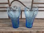 Twee blauwe Coca-Cola glazen McDonald's 2010, Verzamelen, Glas en Borrelglaasjes, Ophalen, Gebruikt, Frisdrankglas