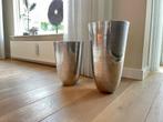 Bob metalen bloempotten zilverkleur vloerstaanders, Huis en Inrichting, Ophalen, Overige materialen, Overige kleuren, 50 tot 75 cm
