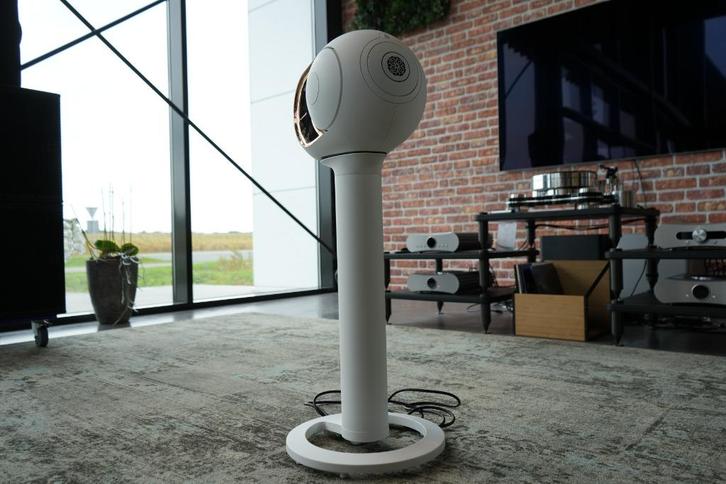 Devialet Phantom 1 Mat Wit Gold + tree stand, Audio, Tv en Foto, Luidsprekers, Zo goed als nieuw, Front, Rear of Stereo speakers