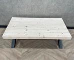 Steigerhout grote salontafel met X frame 140x80 *nieuw, Huis en Inrichting, Tafels | Salontafels, 50 tot 100 cm, Minder dan 50 cm