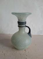 Lafiore Mallorca Glas vintage Scavo mintgroen vaasje met oor, Overige kleuren, Ophalen of Verzenden, Minder dan 50 cm, Glas