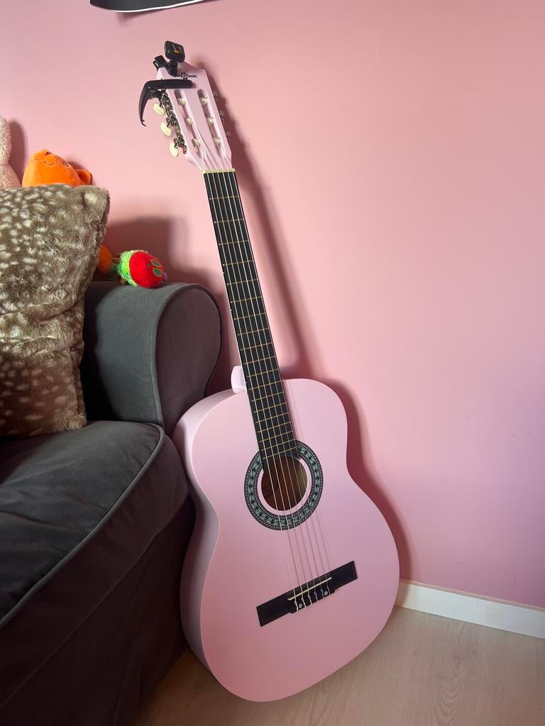 Roze gitaar, Ophalen, Zo goed als nieuw, Klassieke of Spaanse gitaar