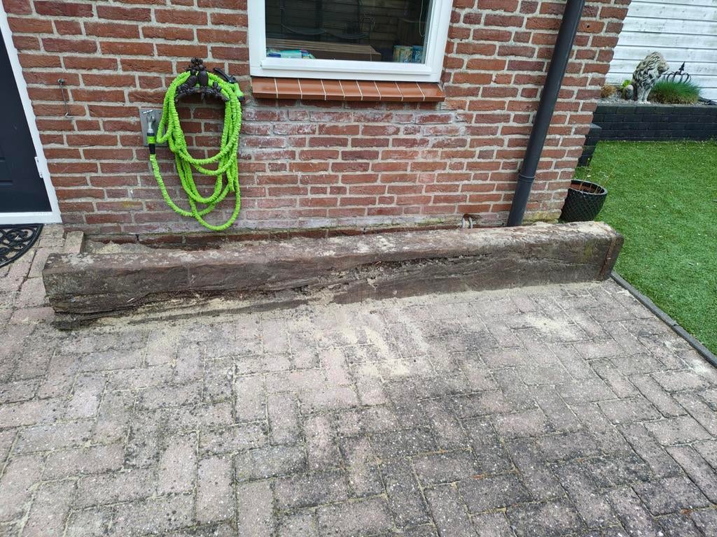 Houten biels, Tuin en Terras, Bielzen en Borders, Ophalen, Gebruikt, Biels, Minder dan 25 cm