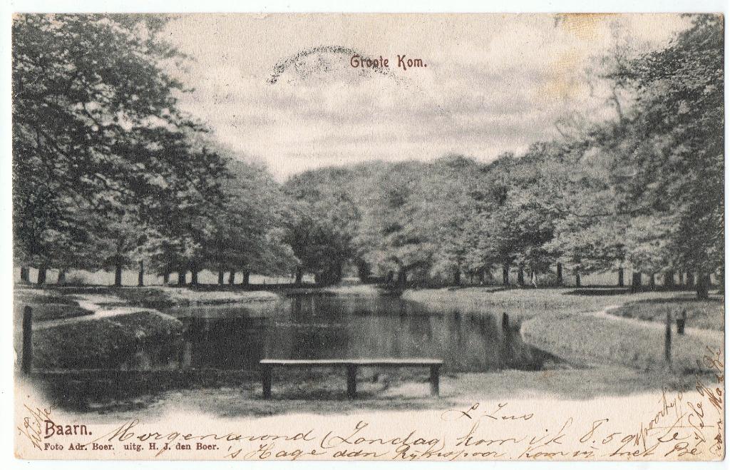 Baarn, Groote Kom, verstuurd 1902, richtprijs 6,75, Verzenden, Voor 1920, Gelopen, Utrecht