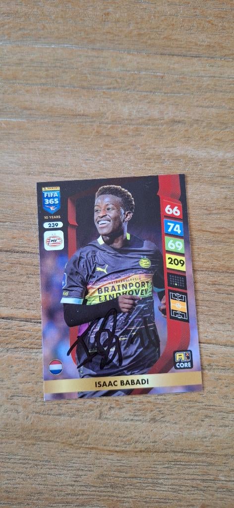 Panini trading card handtekening; Isaac Babadi # PSV, Ophalen of Verzenden, Nieuw, PSV, Spelerskaart