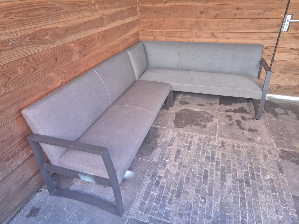Loungeset Bois le Duc met vaste waterafstotende kussens, Tuin en Terras, Ophalen, 5 zitplaatsen, Gebruikt, Aluminium