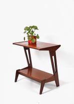 Vintage jaren 60 teakhouten Louis van Teeffelen bijzettafel, Ophalen, Gebruikt, 50 tot 100 cm, Teakhout