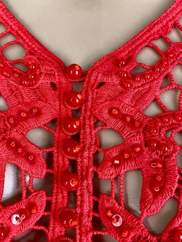 J104 Nieuw: Monari maat 38=M lange blouse tuniek top rood, Maat 38/40 (M), Monari, Nieuw, Ophalen of Verzenden