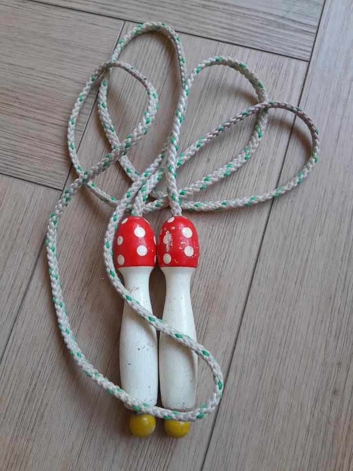 Springtouw met paddenstoelen handvatten, 166 cm, Kinderen en Baby's, Speelgoed | Buiten | Los speelgoed, Gebruikt, Ophalen of Verzenden