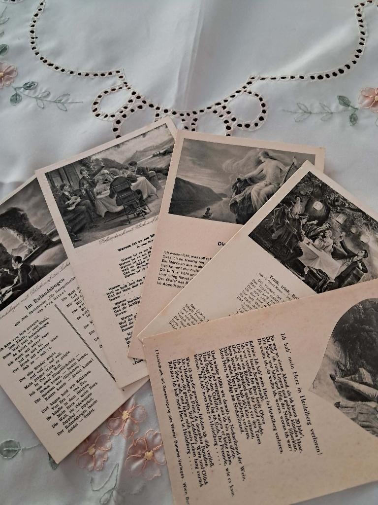Oude Ansichtkaarten met teksten liederen, Verzamelen, Verzenden, 1940 tot 1960, Ongelopen, Duitsland