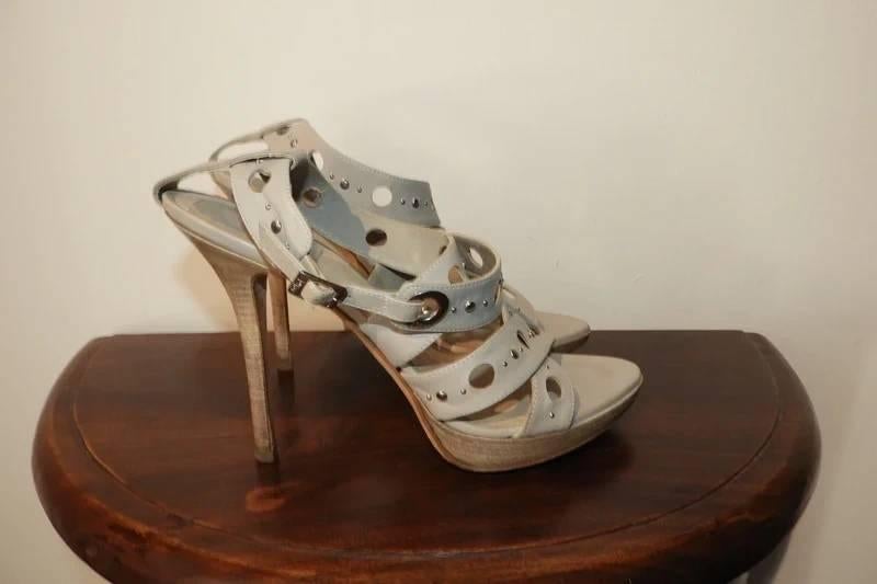 Christian Dior grijze sandalen open banden nette staat 39