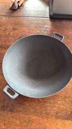 Gietijzeren wok pan zwart, Ophalen of Verzenden, Zo goed als nieuw, Gietijzer, Wok