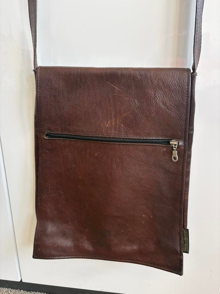 Fred de la bretoniere lederen Postman bag, Overige merken, Gebruikt, Bruin, Ophalen of Verzenden