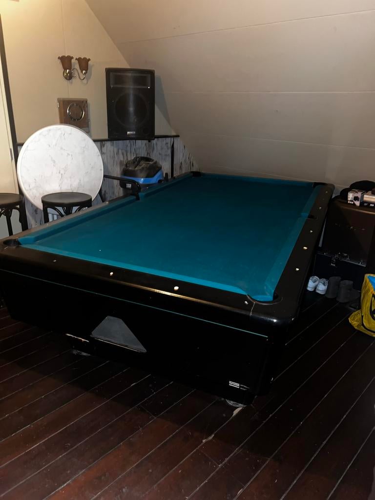 Antieke pooltafel/poolbijart met accessoires, Ophalen, Gebruikt, Biljarttafel