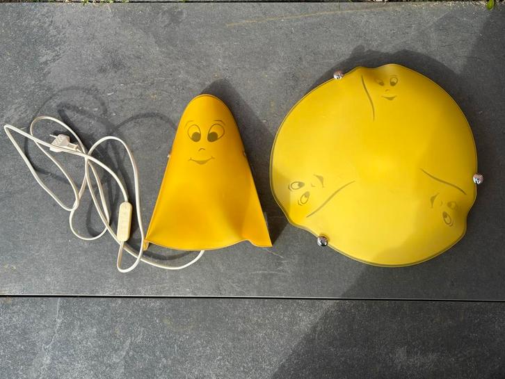 Leuke spookjes lampen set: plafondlamp en wandlamp, Huis en Inrichting, Lampen | Plafondlampen, Gebruikt, Kunststof, Ophalen