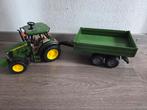 Bruder John Deere tractor met aanhanger, Ophalen of Verzenden, Zo goed als nieuw