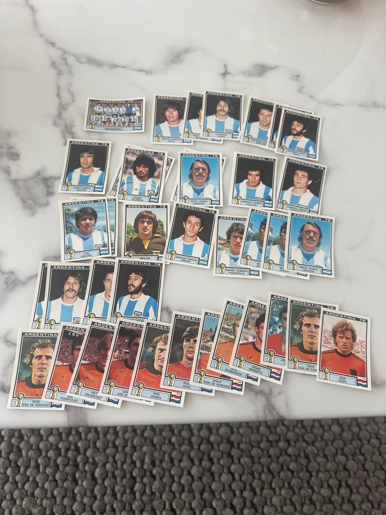 Panini WK 1978 stickers Nederland & Argentinië (40 stuks), Ophalen of Verzenden, Zo goed als nieuw, Sport