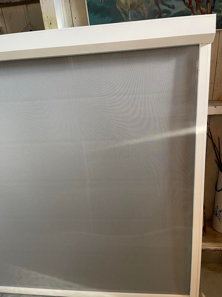 Ritsscreen 115x144cm RAL 9001 grijs/wit met motor, Nieuw, Ophalen of Verzenden, Elektrische bediening, Wit