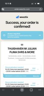 4 tickets Thuishaven Julian Fijma 5hrs 15 maart, Tickets en Kaartjes, Drie personen of meer