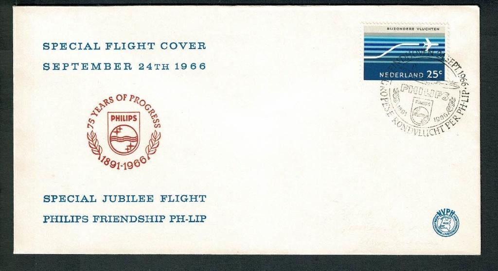 Luchtvaart : PHILIPS Friendship PH-LIP special jubilee 1966, Verzenden, Gebruikt, Kaart, Foto of Prent