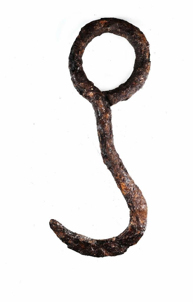 Romeins Ijzer Artifact Haak L135mm b ca45mm   c328, Ophalen of Verzenden