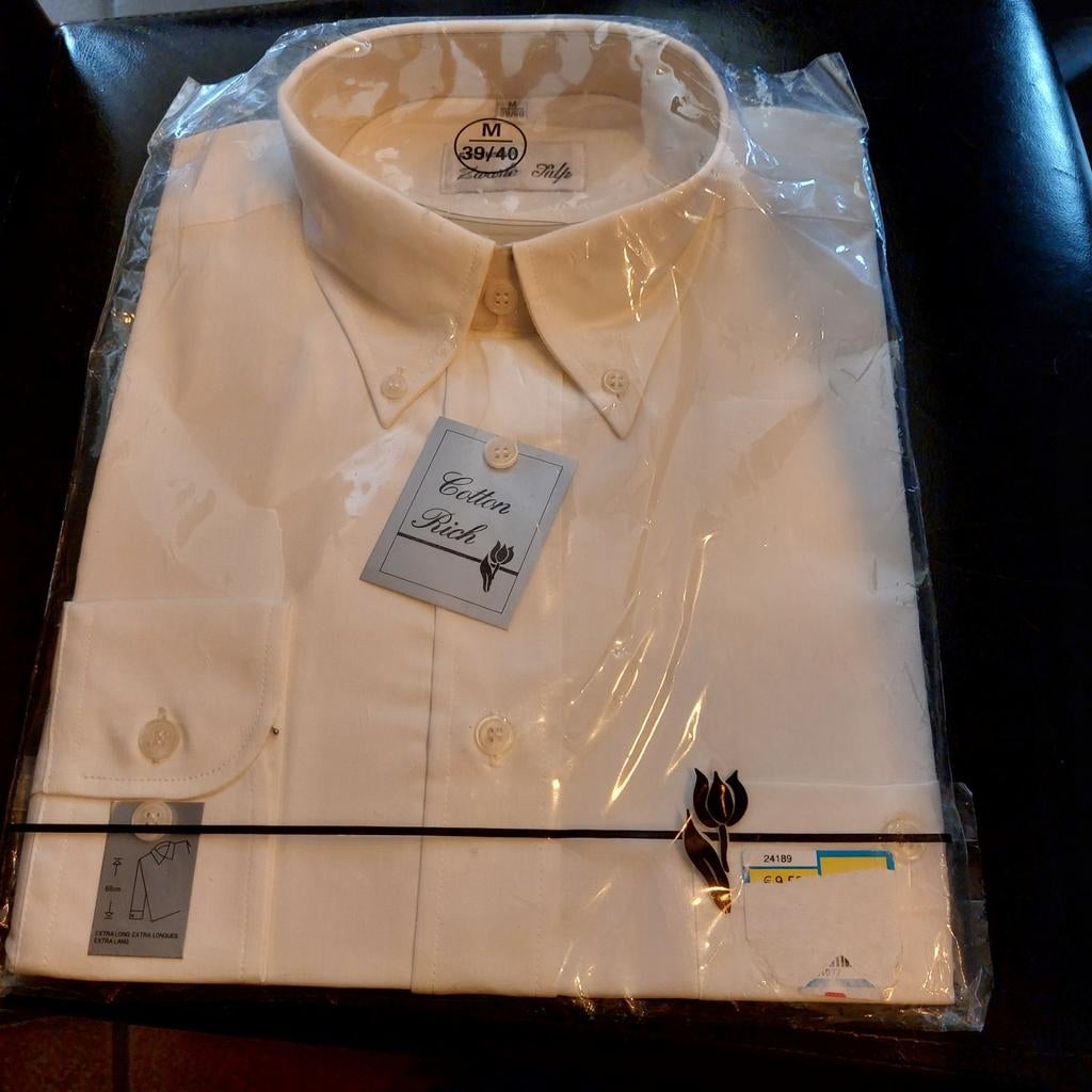 Overhemd van het merk Zwarte tulp. Maat M. (39/40), Kleding | Heren, Overhemden, Verzenden, Wit, Zwarte Tulp, Nieuw