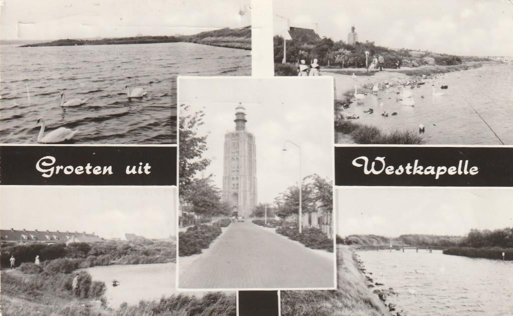 WESTKAPELLE Zwanen Kreek Vuurtoren Groeten, Verzamelen, Ansichtkaarten | Nederland, Verzenden, 1960 tot 1980, Gelopen, Zeeland