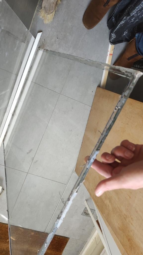 Veiligheidsglas raam en Plexiglas voorzetraam, Doe-het-zelf en Verbouw, Ophalen, Gevelraam of Ruit, Gebruikt, 80 tot 120 cm