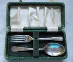 Yeoman plate oud Engels setje lepel en vork, Antiek en Kunst, Antiek | Bestek, Ophalen of Verzenden
