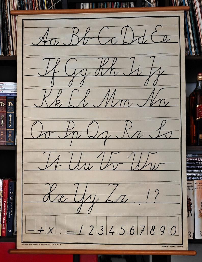 Oude school/letterkaart, Antiek en Kunst, Antiek | Schoolplaten, Ophalen, Overige thema's