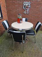FIFTIES SIXTIES AMERIKAANSE BEL AIR DINER STOELEN MET TAFEL, Huis en Inrichting, Stoelen, Ophalen, Zwart, Overige materialen, Zo goed als nieuw