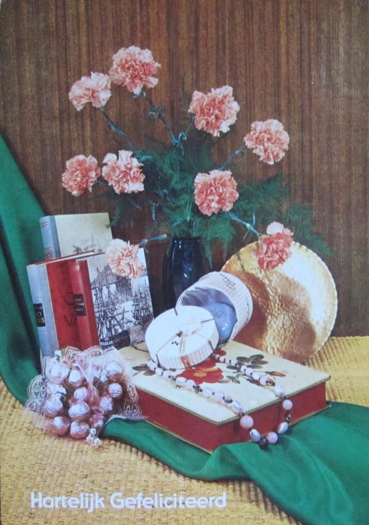 hartelijk gefeliciteerd - boeken - zeep - anjers - nieuw, Verzenden, 1980 tot heden, Ongelopen, Overige thema's