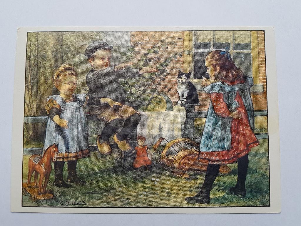 Ansicht Jetses Ot en Sien, Die Wijze Poes, Ophalen of Verzenden, 1940 tot 1960, Gelopen, Overige thema's