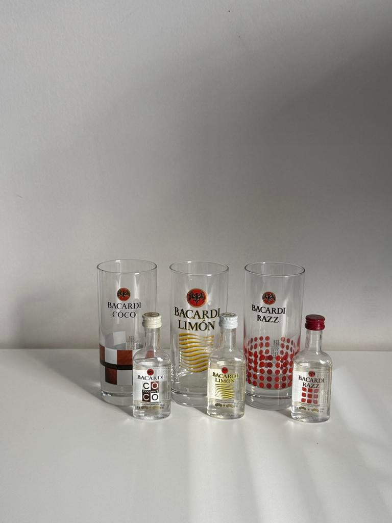 Diverse ongeopende Bacardi flessen en glazen, Ophalen of Verzenden, Nieuw, Overige typen