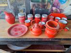 Emaille rood set, Ophalen of Verzenden