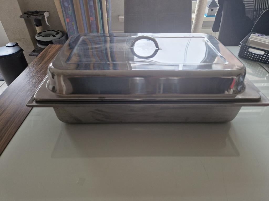 Warmhouder met 3 bakken en deksel, Huis en Inrichting, Keuken | Keukenbenodigdheden, Ophalen of Verzenden