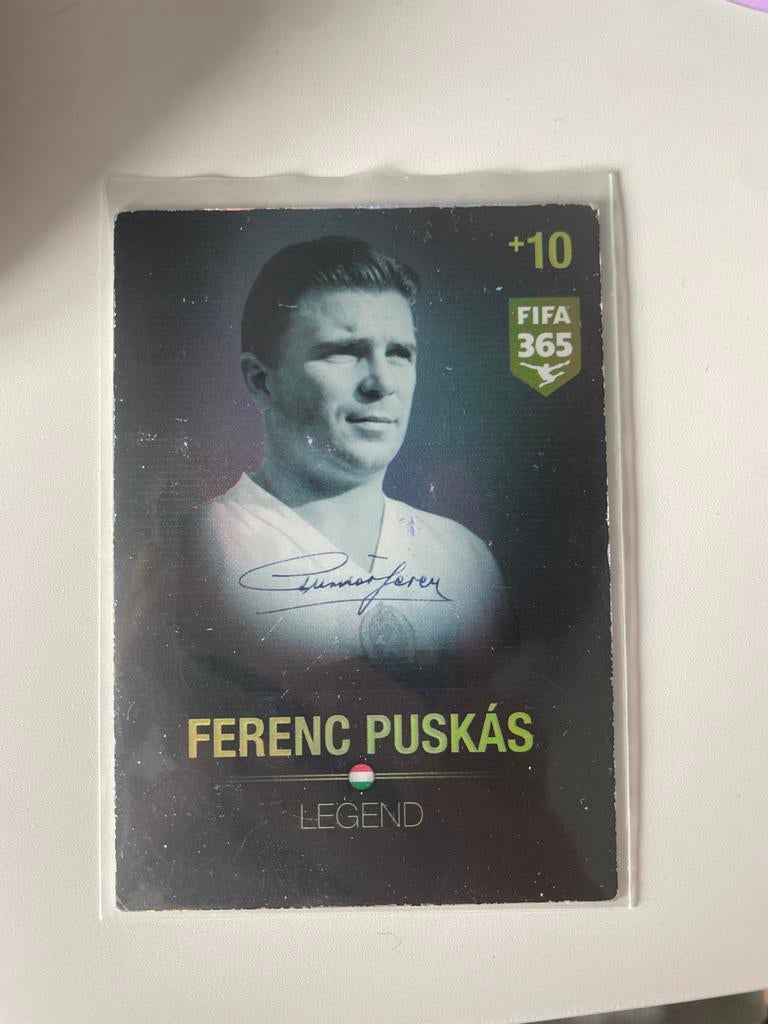 Ferenc Puskás Legend - Panini Adrenalyn XL FIFA 365 Kaart, Ophalen of Verzenden, Gebruikt, Plaatje, Poster of Sticker