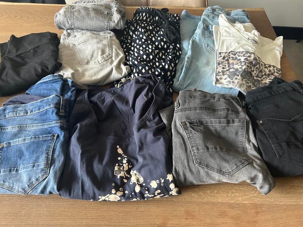 Zwangeschapskleding pakket positie xs 6 jeans, Ophalen, Blauw, Zo goed als nieuw, Maat 34 (XS) of kleiner