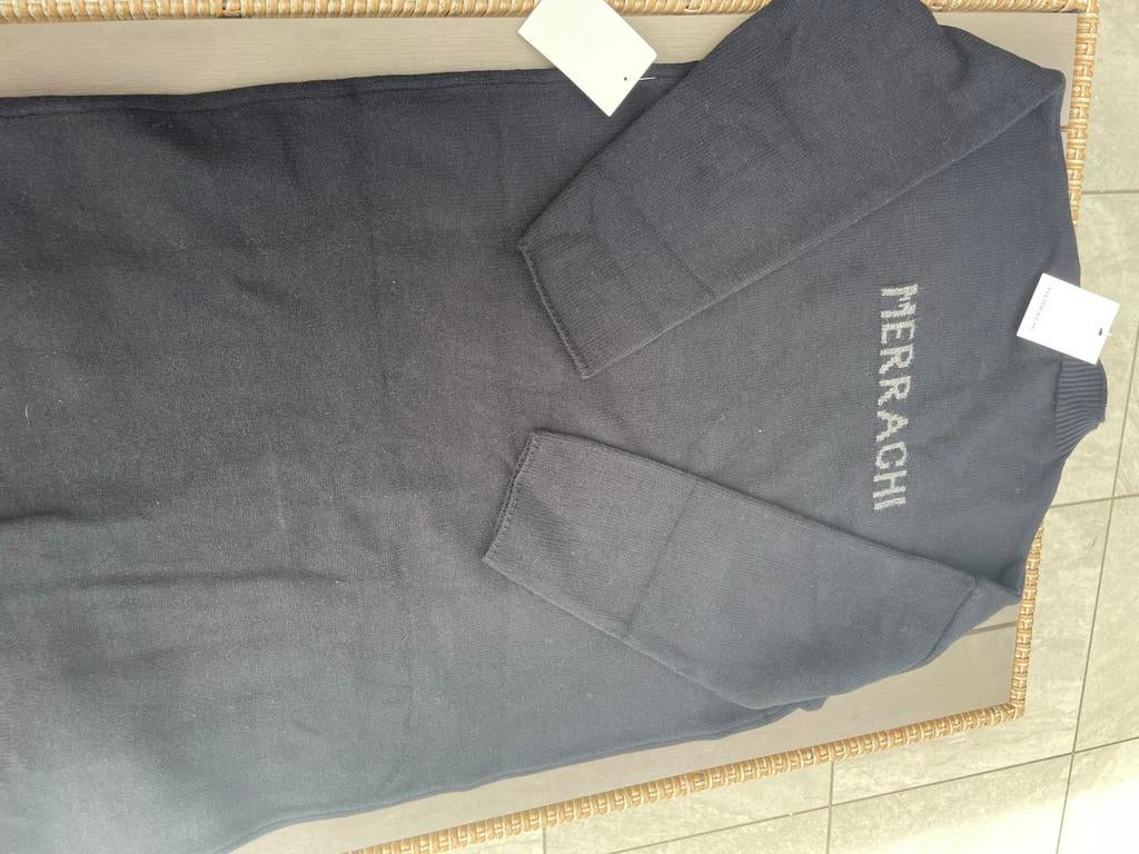 Merachi Gebreide Jurk Zwart - Nieuw met kaartjes, Kleding | Dames, Jurken, Maat 38/40 (M), Zwart, Nieuw, Ophalen of Verzenden