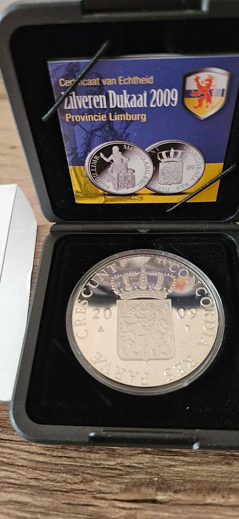 Zilveren Dukaat 2009 LIMBURG proof in orginele doosje, Koningin Beatrix, Zilver, Losse munt, Overige waardes