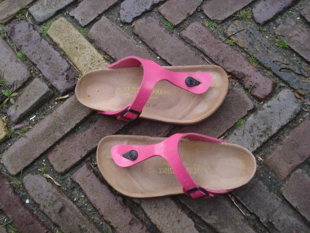 BIRKENSTOCK GIZEH ROZE 37 NU GRATIS VERZENDING PER POST, Kleding | Dames, Slippers, Verzenden, Birkenstock 37, Zo goed als nieuw