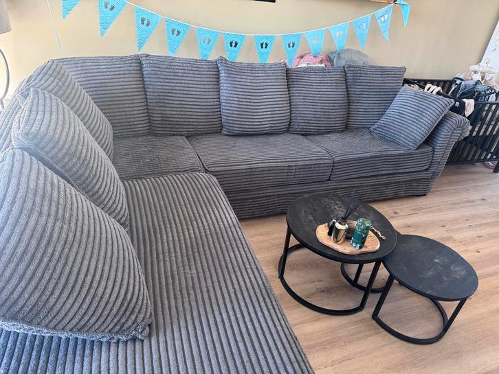 Ruime Hoekbank met Wasbare Hoezen - Gebruikt, Huis en Inrichting, Banken | Bankstellen, Gebruikt, Hoekbank, Vierpersoons of meer