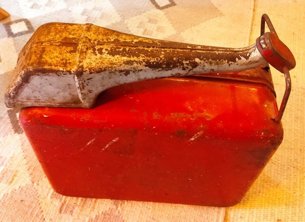 Vintage metalen jerrycan uit de jaren 50, Ophalen of Verzenden, Huis en Inrichting