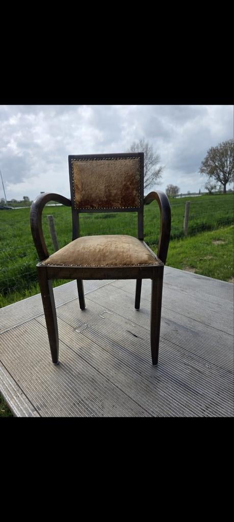 Franse art deco bridge chair met armleuningen, Ophalen