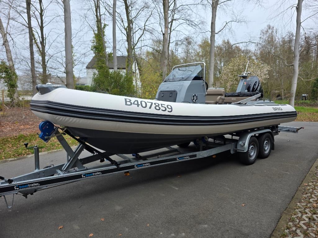 Brig Eagle 6.7 Luxe RIB 175 PK Suzuki met trailer en Dock, Watersport en Boten, 120 tot 200 pk, Zo goed als nieuw, Benzine, Overige materialen