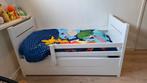 Peuterbed 150x70 met lade, incl. matras en beddengoed, Ophalen, 70 tot 85 cm, 140 tot 160 cm, Zo goed als nieuw