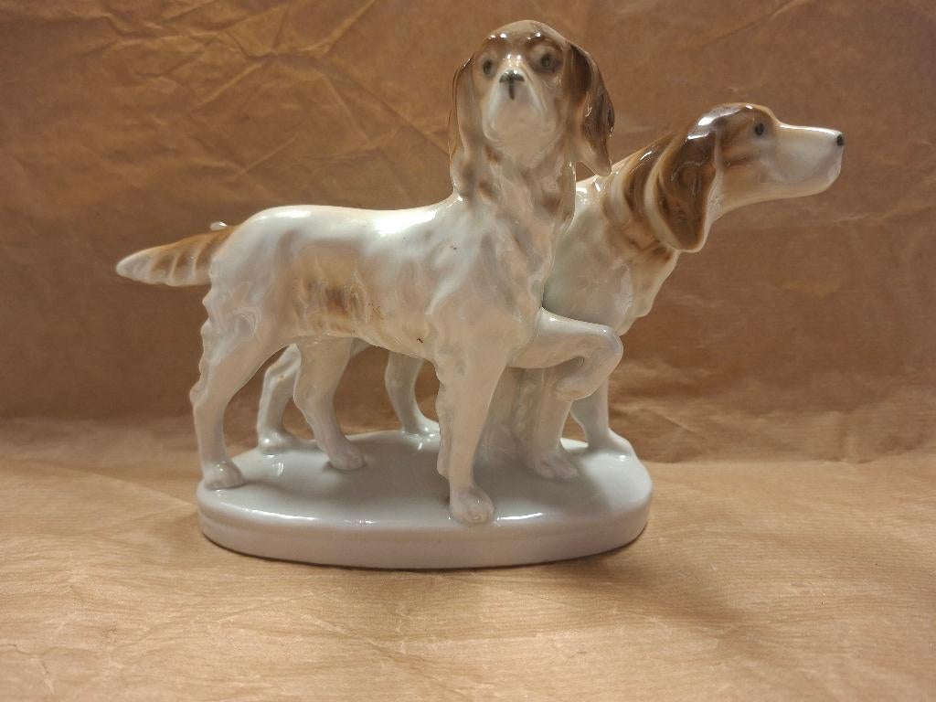 Porselein beeldje Pointers/Setters, Ophalen of Verzenden, Gebruikt, Dier