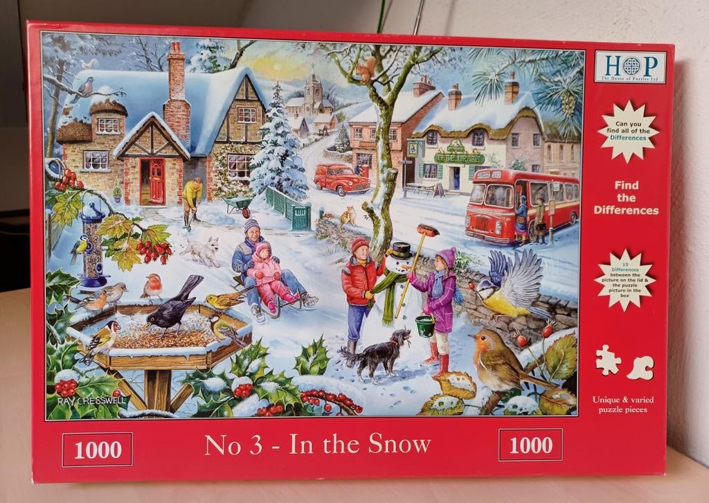 Hop Puzzel - In The Snow - 1000 stukjes, Hobby en Vrije tijd, Denksport en Puzzels, Ophalen of Verzenden, 500 t/m 1500 stukjes